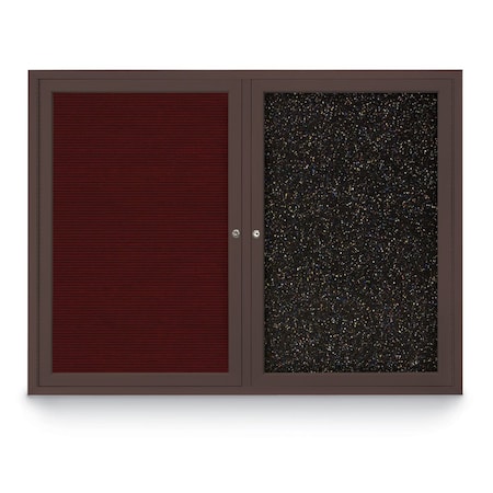 United Visual Products Corkboard, Med Grey /Bronze, 48" x 36" UV416I-BRONZE-MEDGRY